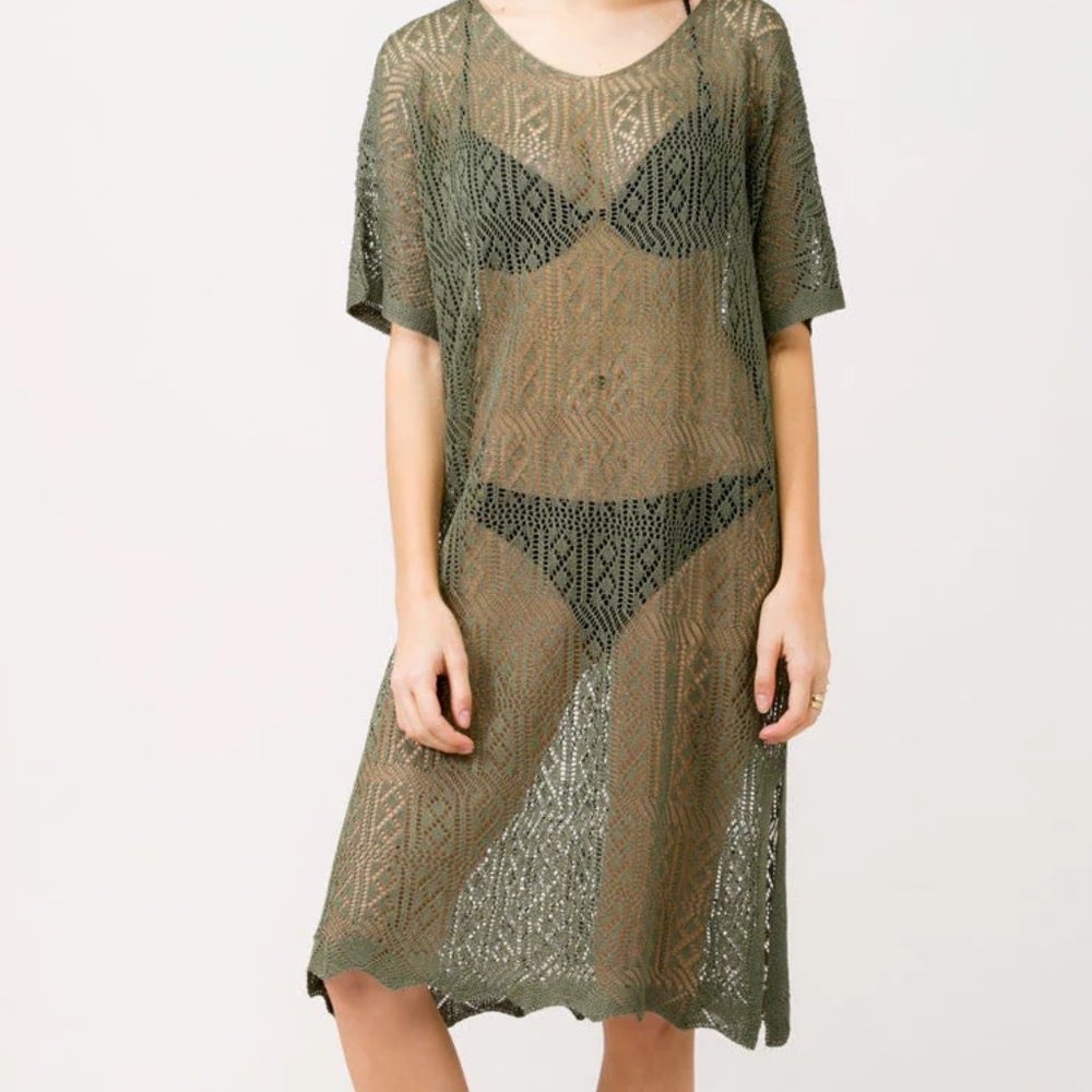 Diamond Lace Cover Up - Dark Green